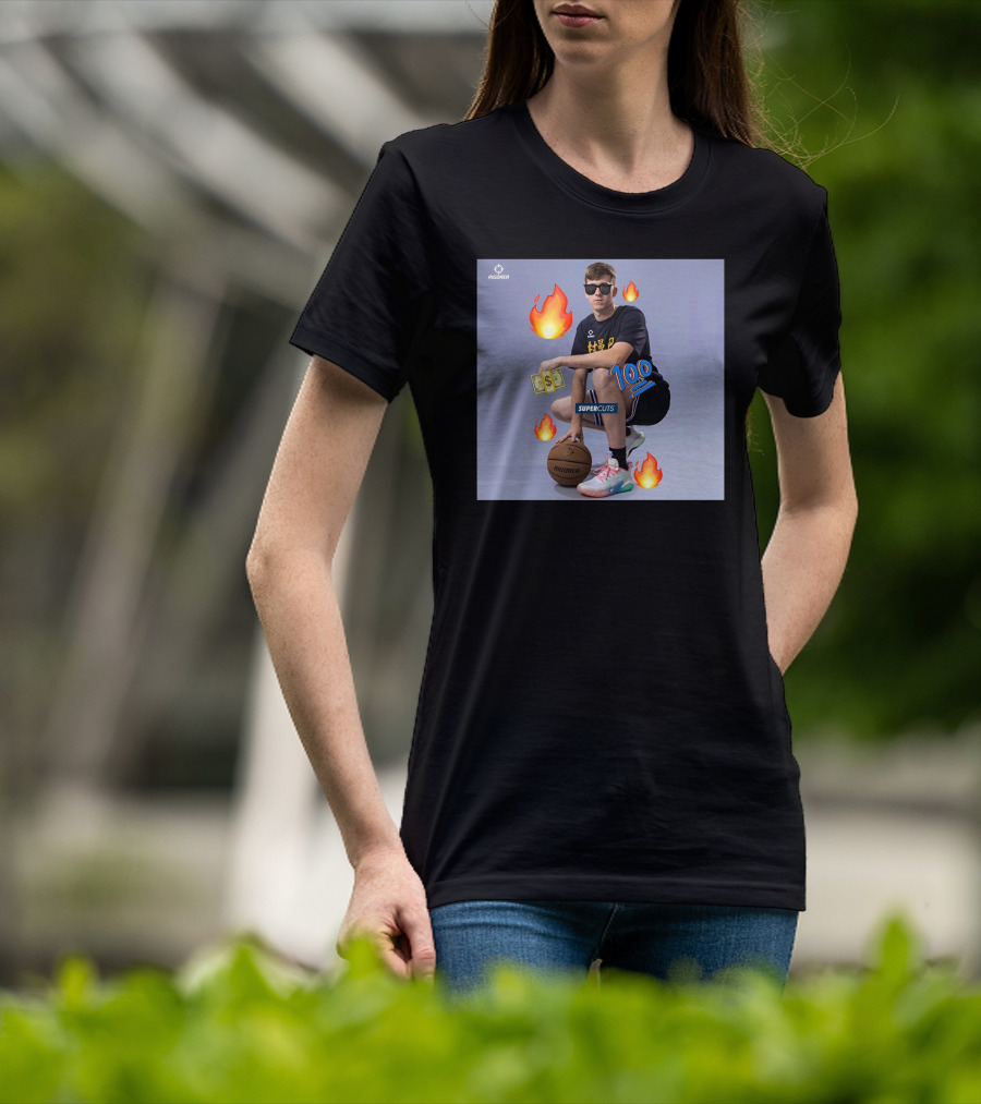 Goldenknight Austin Reaves Rigorer NBA Basketball Supercuts 100 Dollar Flames T-Shirt