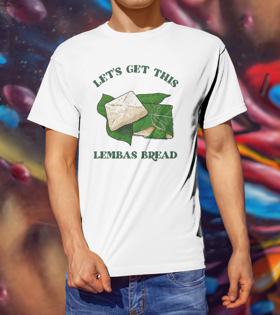 Let's Get This Lembas Bread Green Leaf Tolkien Reference T-Shirt
