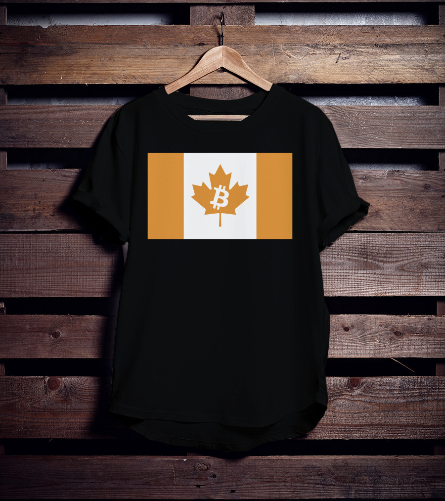The Best Business Show Merch Bitcoin Canada Maple Leaf Orange Flag T-Shirt