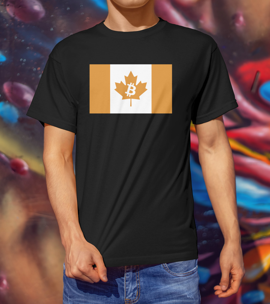 The Best Business Show Merch Bitcoin Canada Maple Leaf Orange Flag T-Shirt