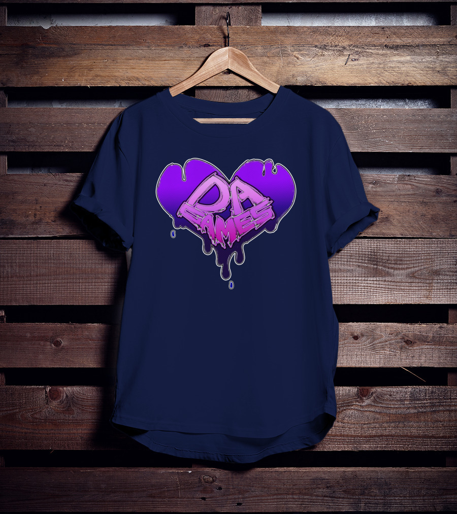 DA Games Purple Heart Valentine's Retro Gamer T-Shirt