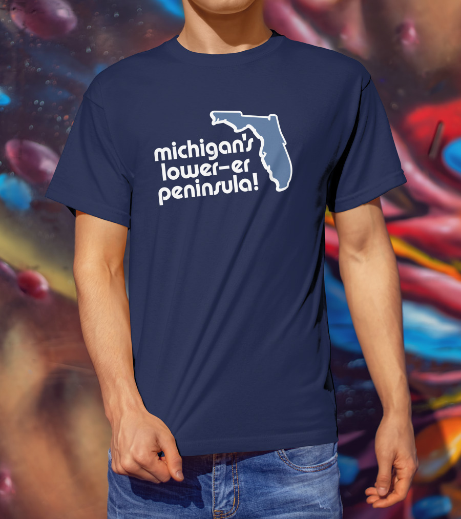 Michigan's Lower-Er Peninsula Mitten State Merch Map T-Shirt