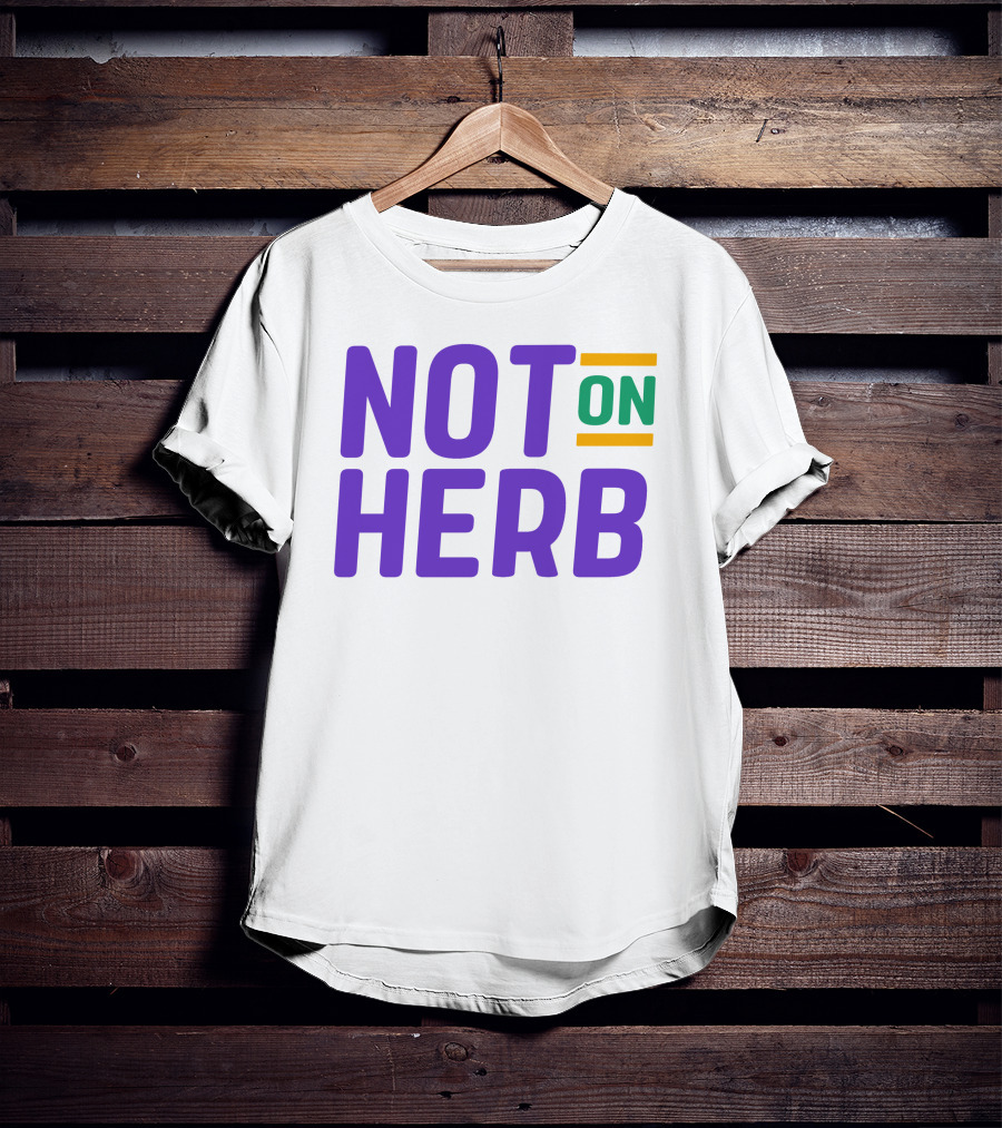 Sharief Ishaq Not On Herb Text In Purple And Green T-Shirt
