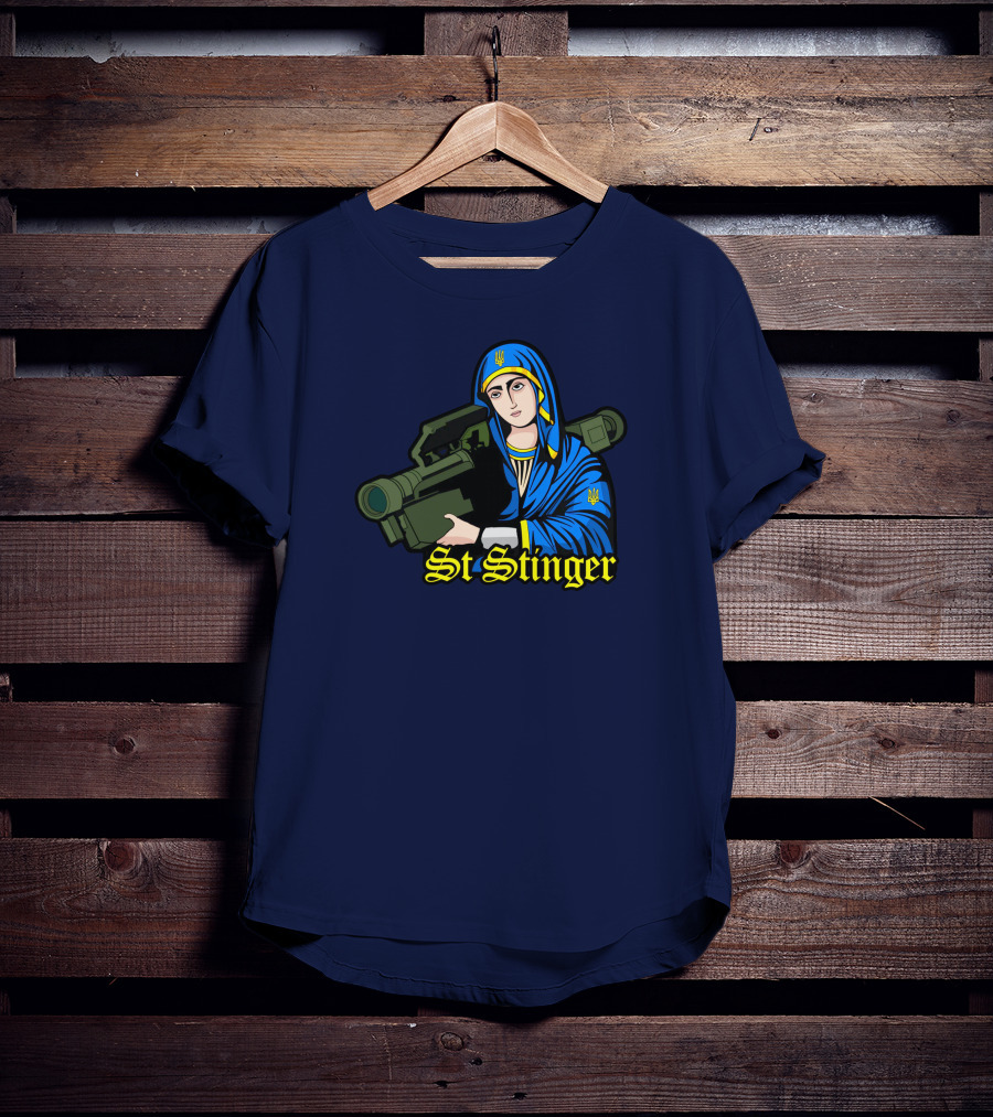 St Stinger Iconic Imagery Featuring Religious Warrior With Launcher T-Shirt
