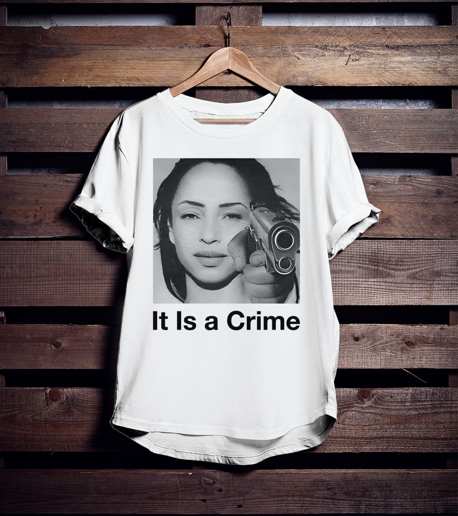 It Is A Crime Portrait Woman Holding Gun T-Shirt