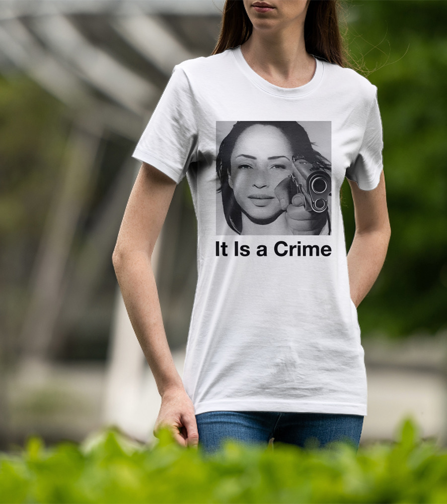 It Is A Crime Portrait Woman Holding Gun T-Shirt