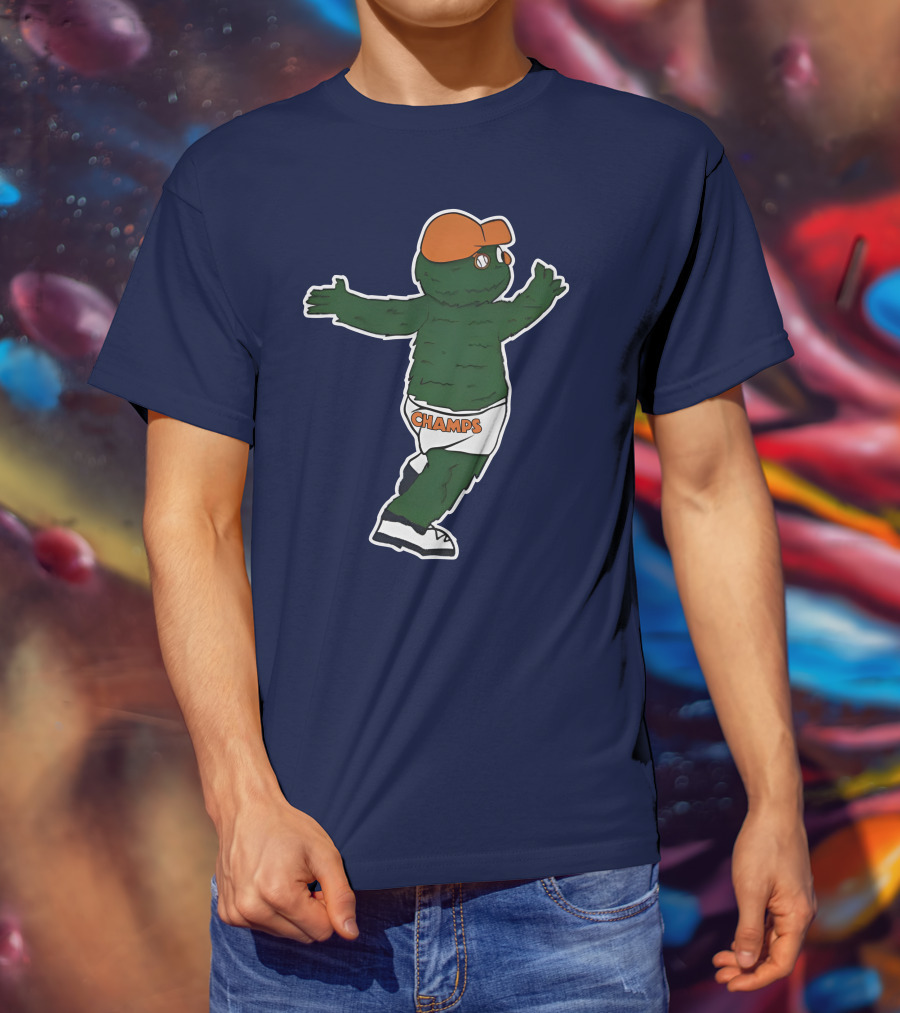 Streaking Champs Gator Mascot With Orange Cap And Shades T-Shirt