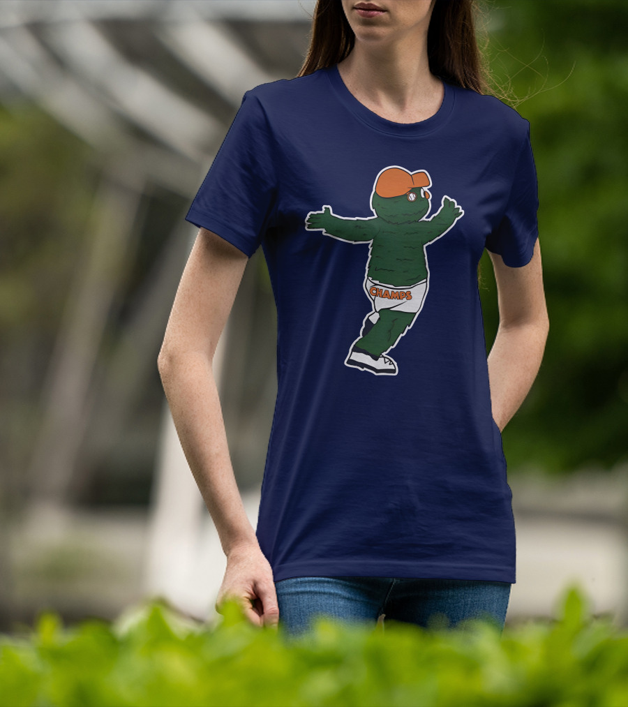 Streaking Champs Gator Mascot With Orange Cap And Shades T-Shirt