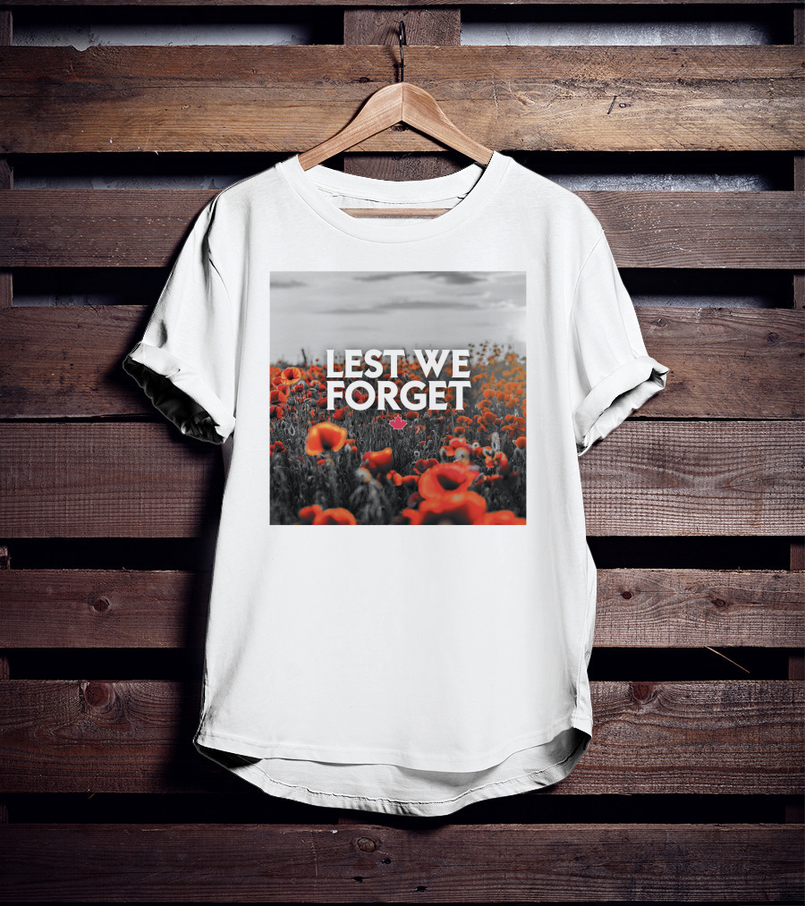 Lest We Forget Canada Poppy Field Remembrance Day T-Shirt