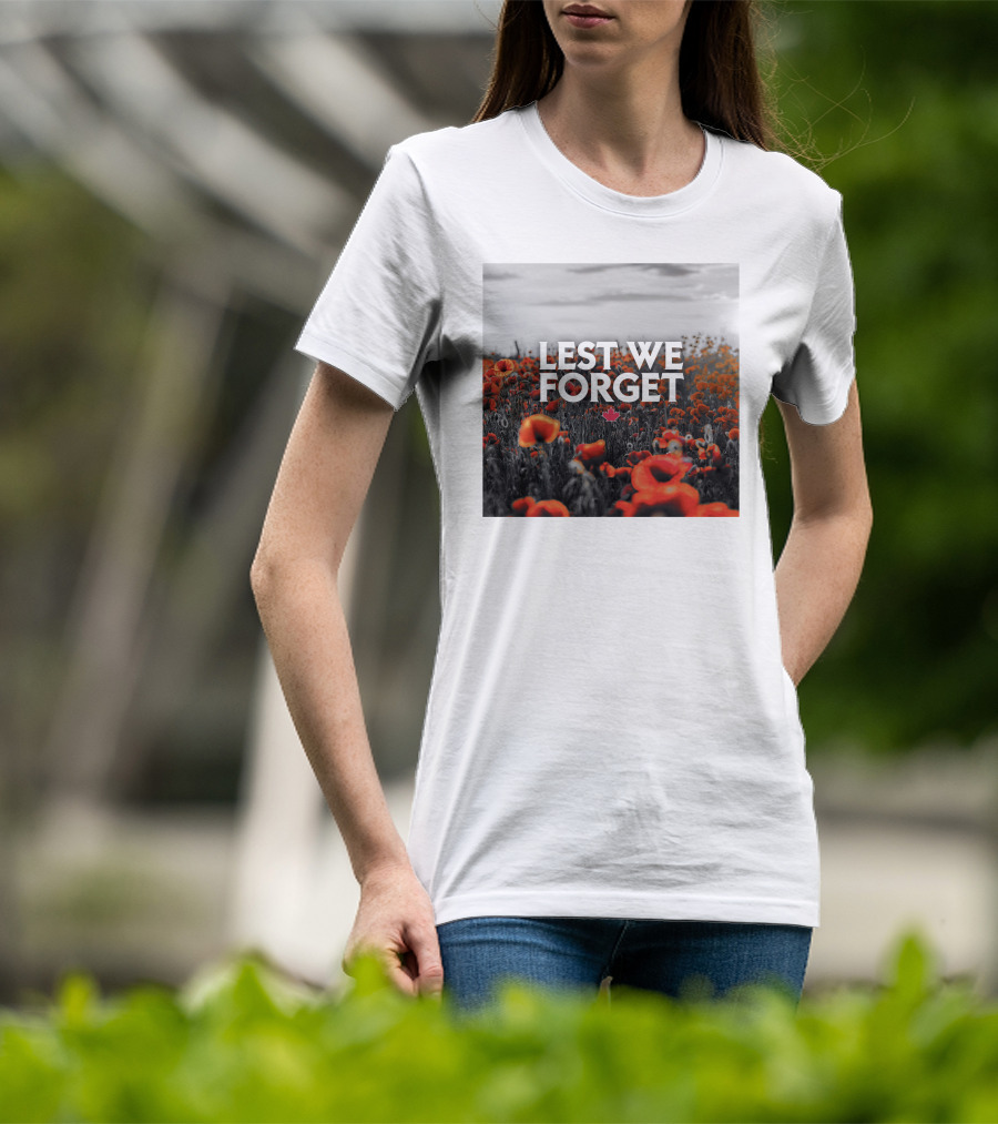 Lest We Forget Canada Poppy Field Remembrance Day T-Shirt