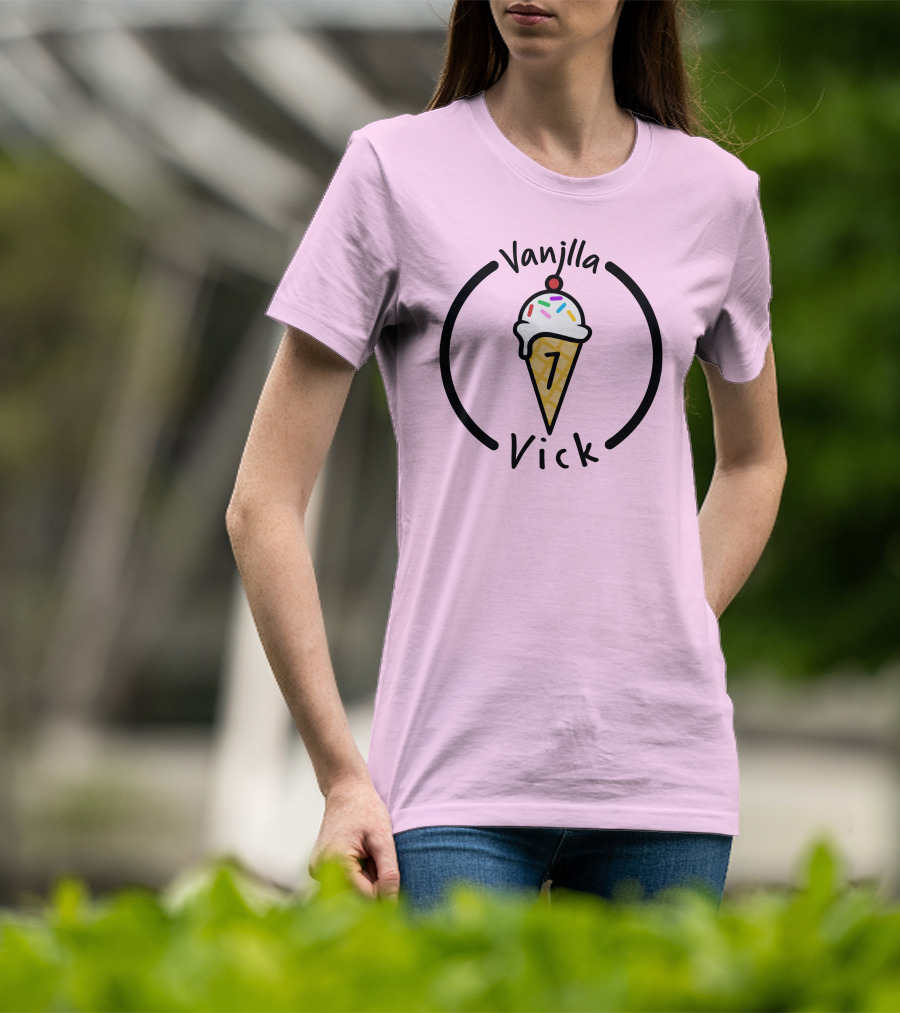 Vanilla Vick Ice Cream Cone No Border T-Shirt