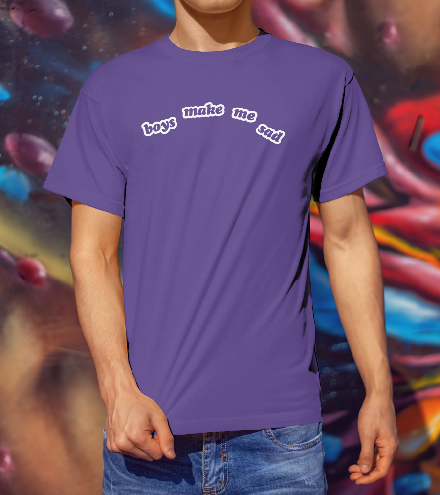 Boys Make Me Sad Purple Text Shirt Stylish T-Shirt