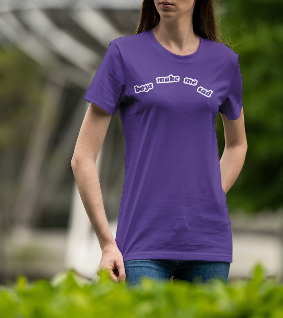 Boys Make Me Sad Purple Text Shirt Stylish T-Shirt