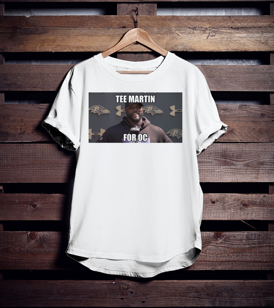 Tee Martin For OC Baltimore Ravens Coach Under Armour Background T-Shirt