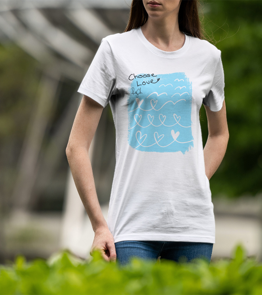 Freddy Carter Everpress Choose Love Heart Waves Blue Print T-Shirt