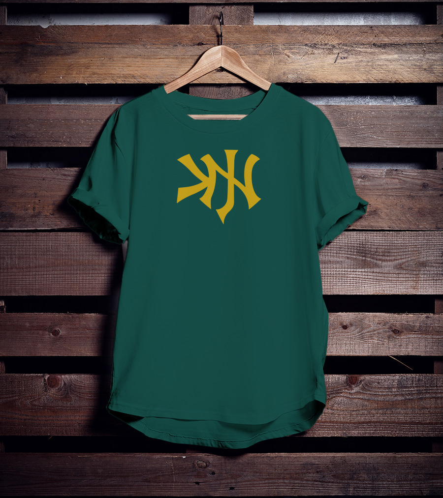 Knj Fanjoy Yankees Logo Green Gold T-Shirt