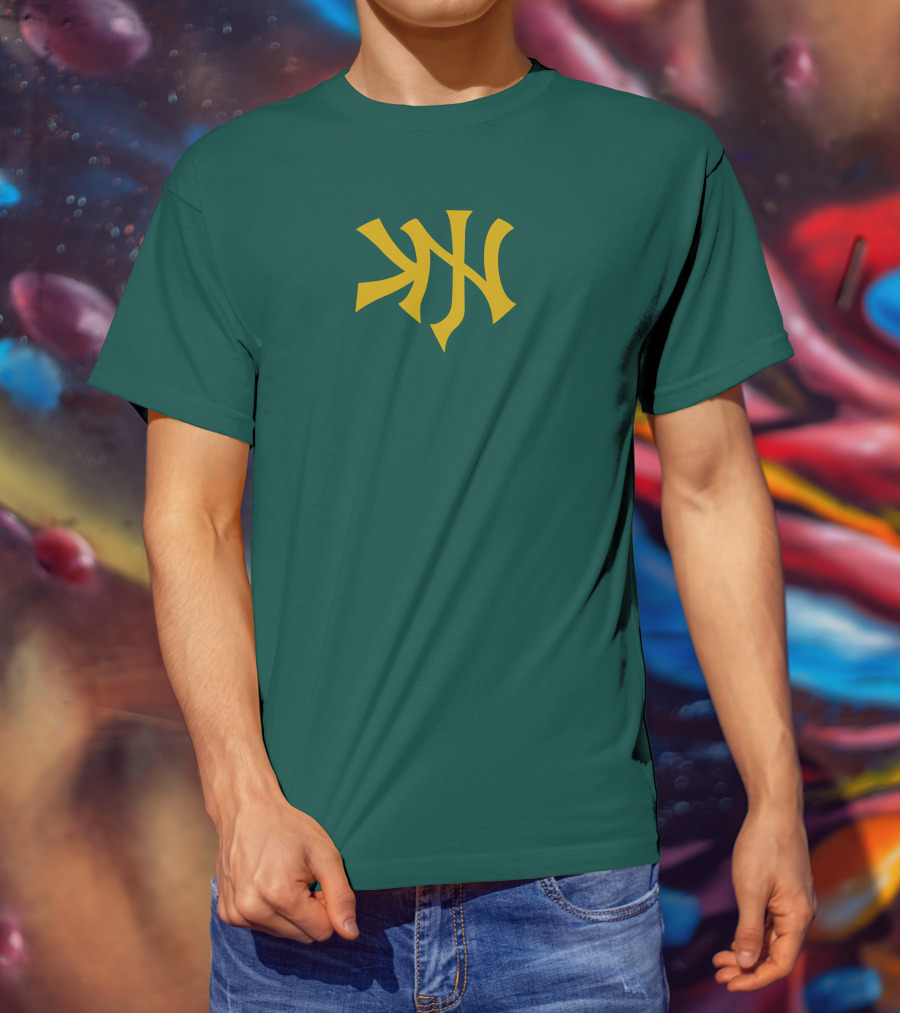 Knj Fanjoy Yankees Logo Green Gold T-Shirt