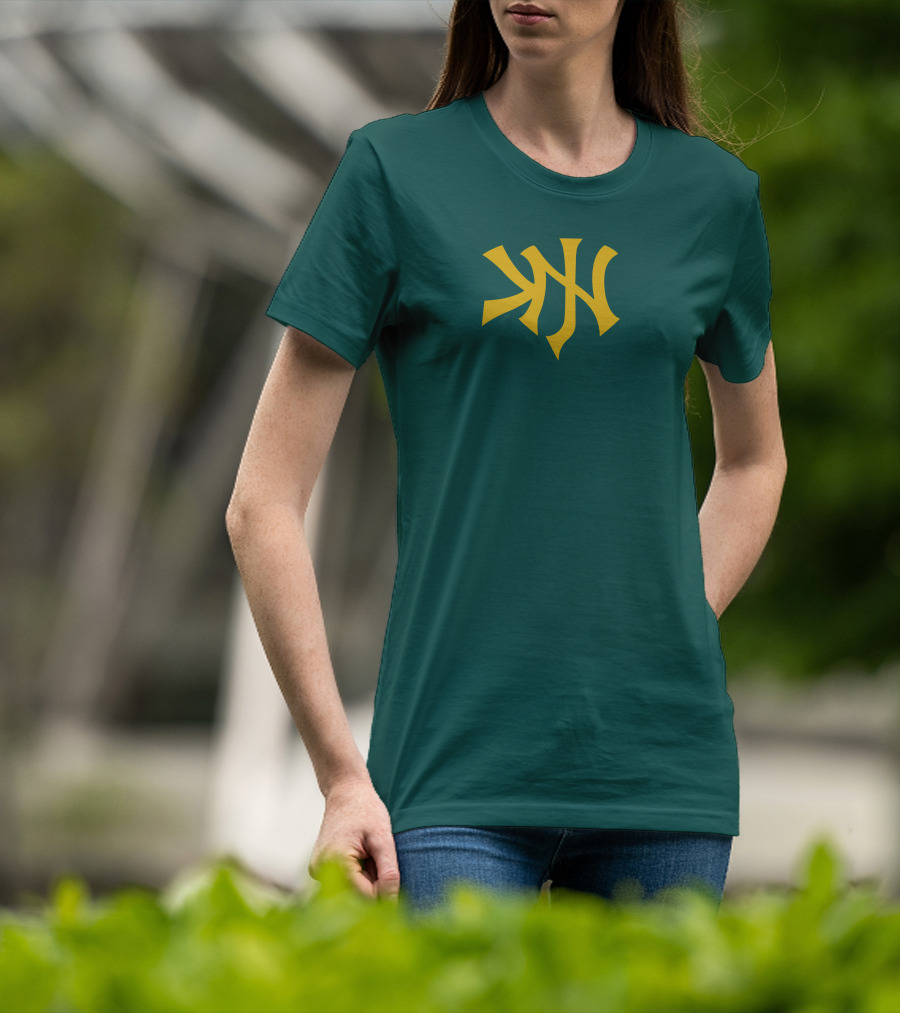 Knj Fanjoy Yankees Logo Green Gold T-Shirt