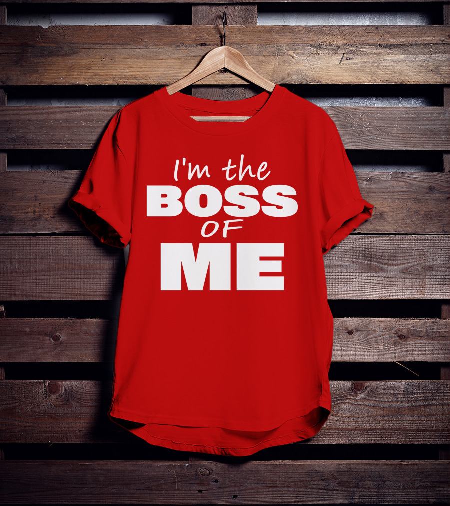 Texas Paul Schroder I'M The Boss Of Me Bold Red T-Shirt