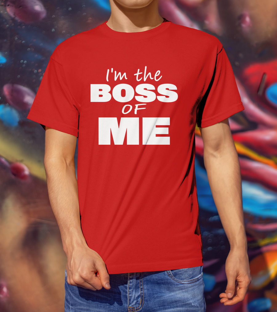 Texas Paul Schroder I'M The Boss Of Me Bold Red T-Shirt