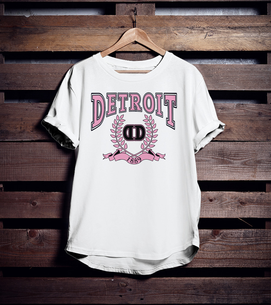 Detroit 1889 Pink Crest DD Laurel T-Shirt