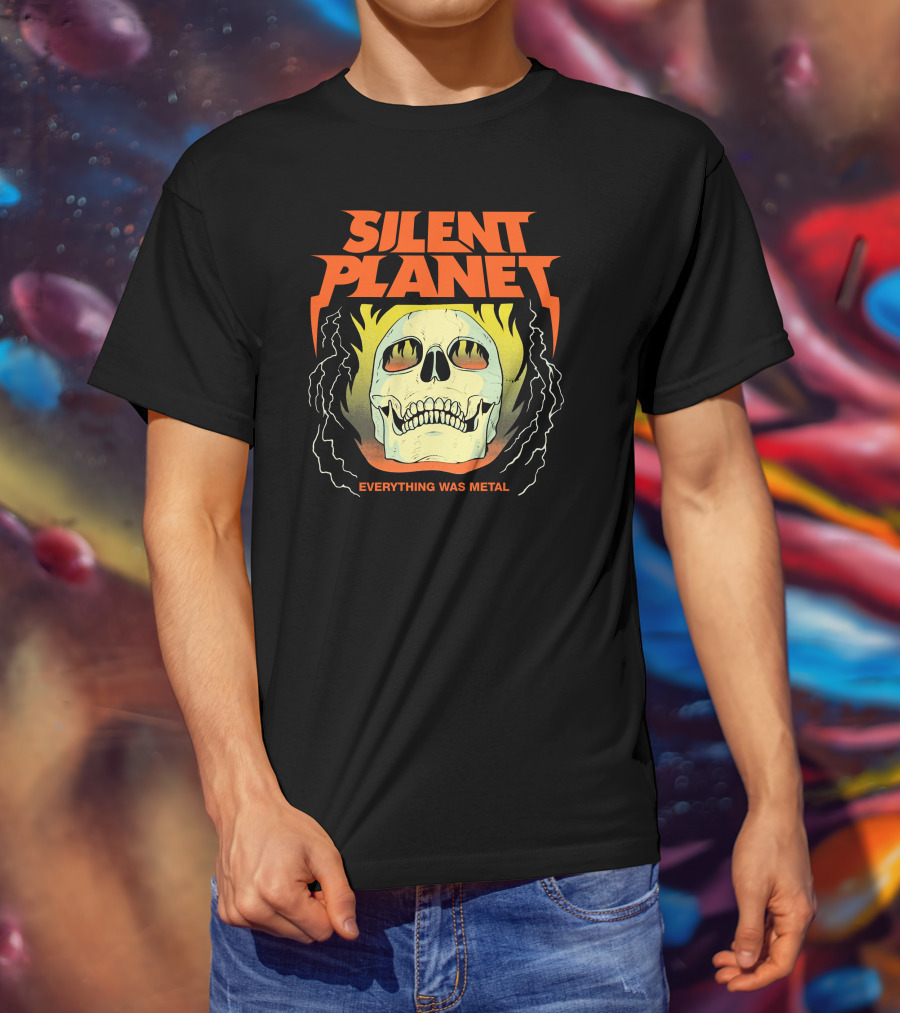 Silent Planet Everything Was Metal Skull Fire T-Shirt