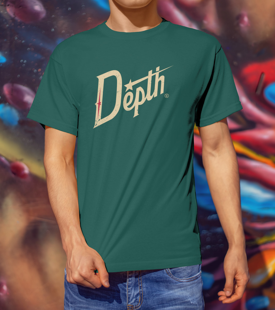 Depth Parody Vintage Style Text With Star Accent T-Shirt