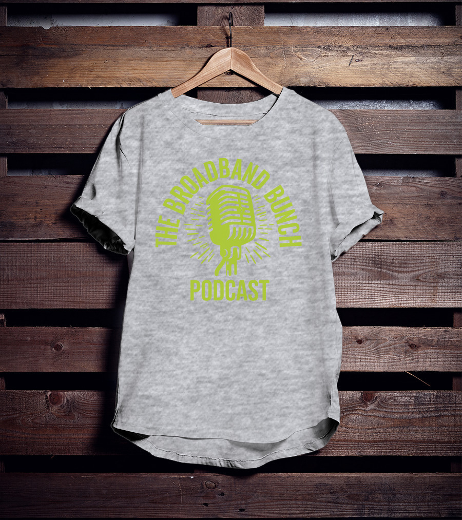 The Broadband Bunch Podcast Microphone T-Shirt