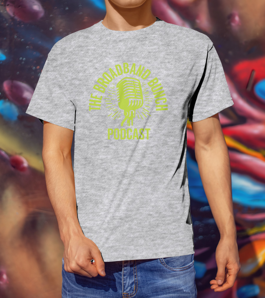 The Broadband Bunch Podcast Microphone T-Shirt