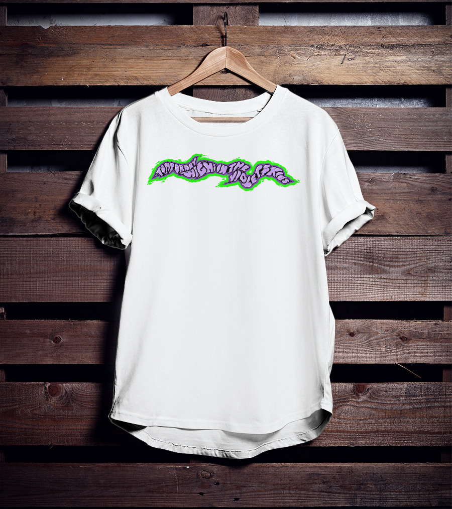 Temporary Highs In The Violet Skies Psychedelic Lettering With Green Glow T-Shirt