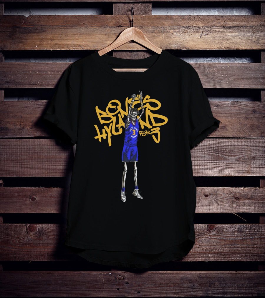 Bones Hyland For Three Bizzybones Basketball Skeleton Dunk T-Shirt
