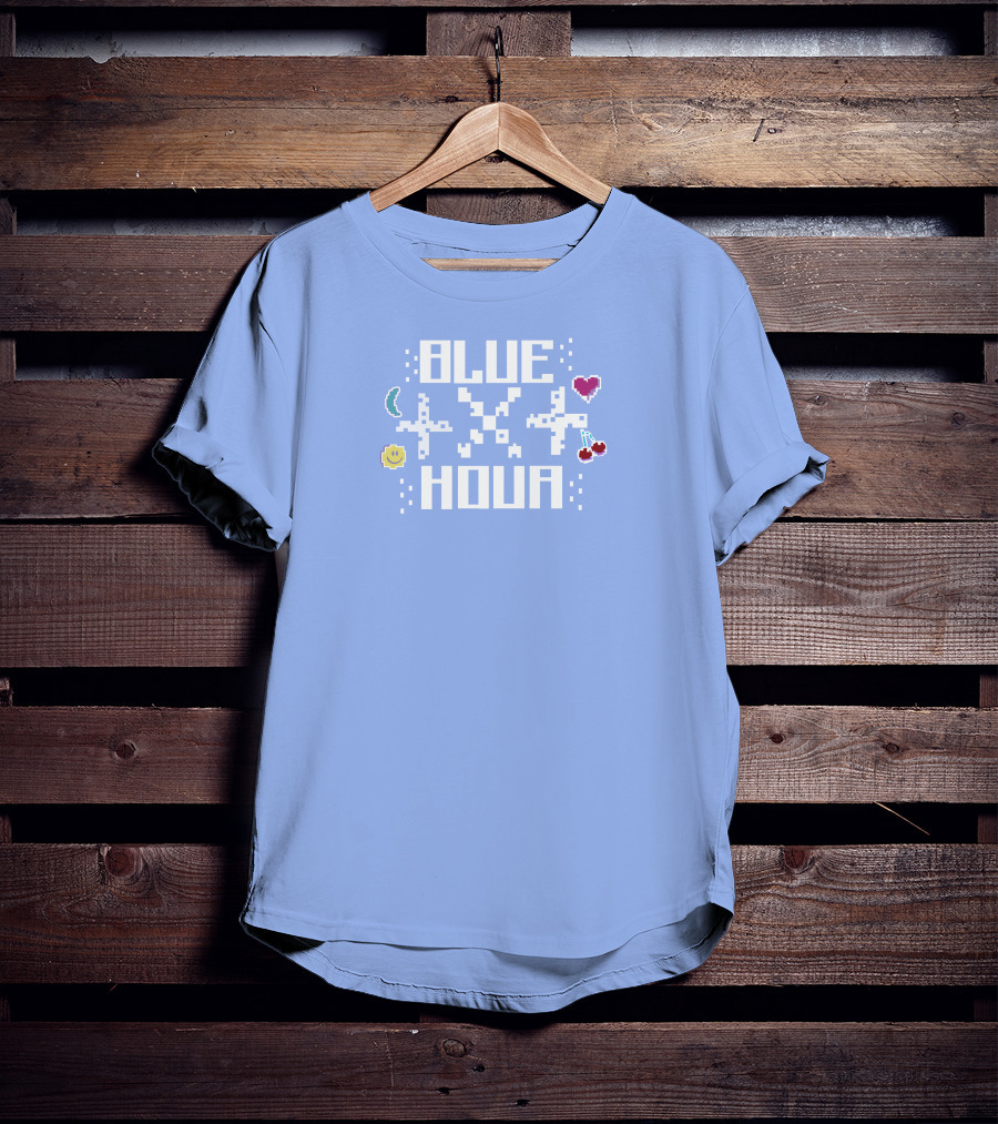 Liam Mcewan Blue Hour Pixel Art Design With Heart Moon Sun And Cherries T-Shirt
