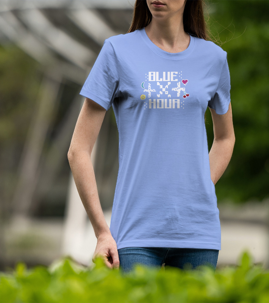 Liam Mcewan Blue Hour Pixel Art Design With Heart Moon Sun And Cherries T-Shirt