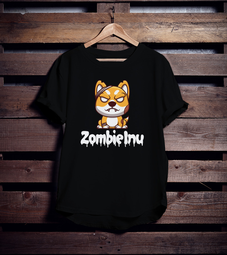 Zombie Inu Zinutoken Halloween Dog Character T-Shirt
