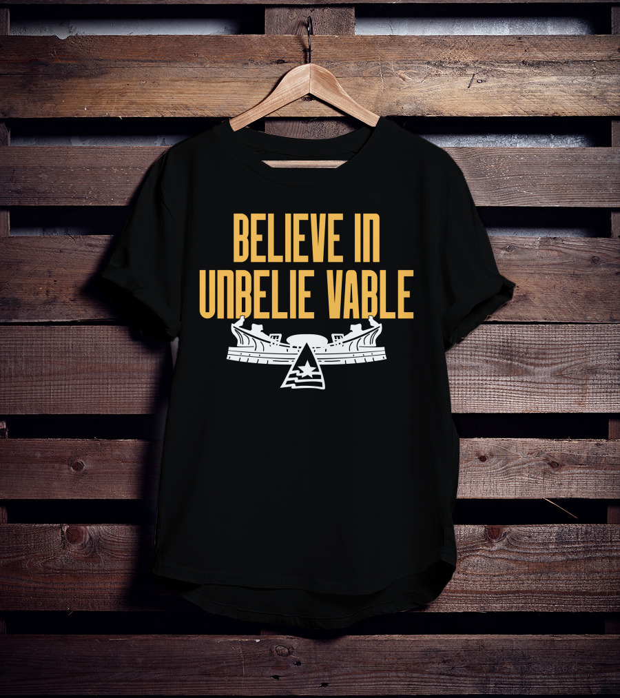 BELIEVE IN UNBELIE VABLE Ship Star Emblem T-Shirt