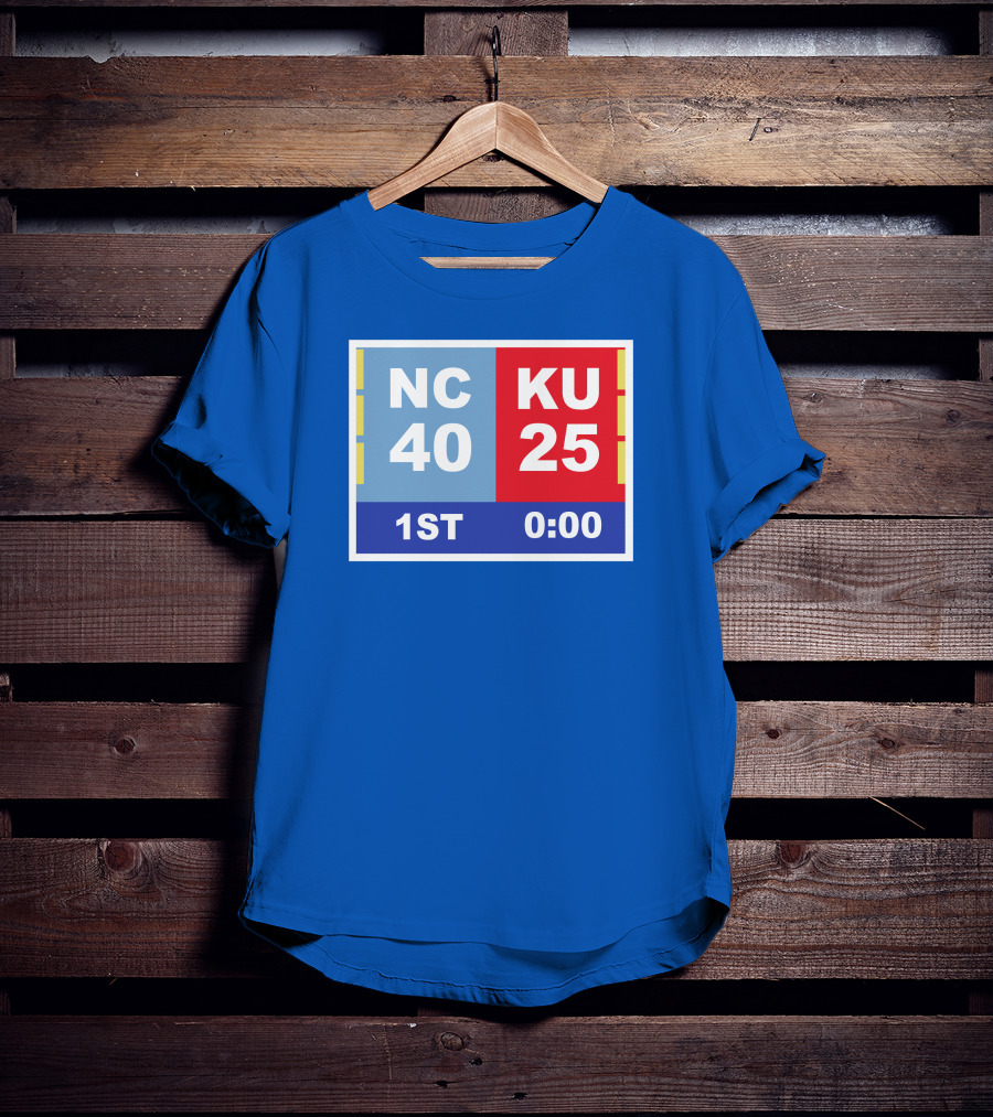 NC 40 KU 25 Scoreboard 1st Half 0:00 Classic Ks Comeback T-Shirt