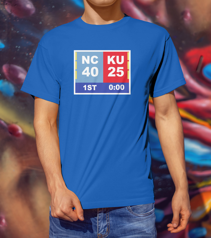 NC 40 KU 25 Scoreboard 1st Half 0:00 Classic Ks Comeback T-Shirt