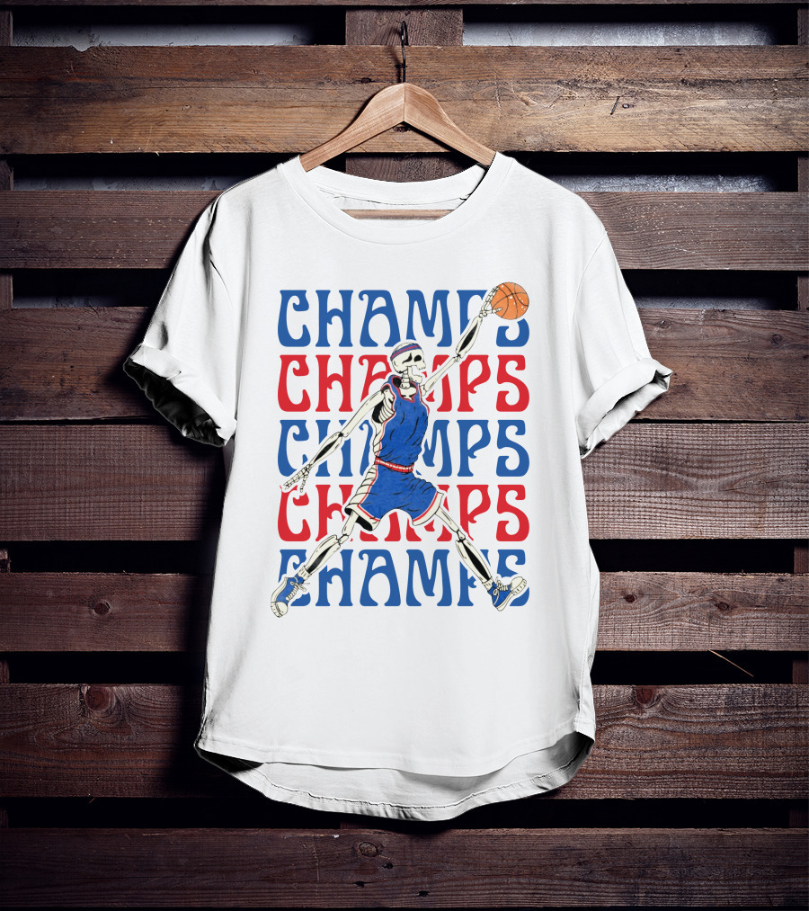Champs Skeleton Basketball Player Art Ka Skeleton Champs T-Shirt