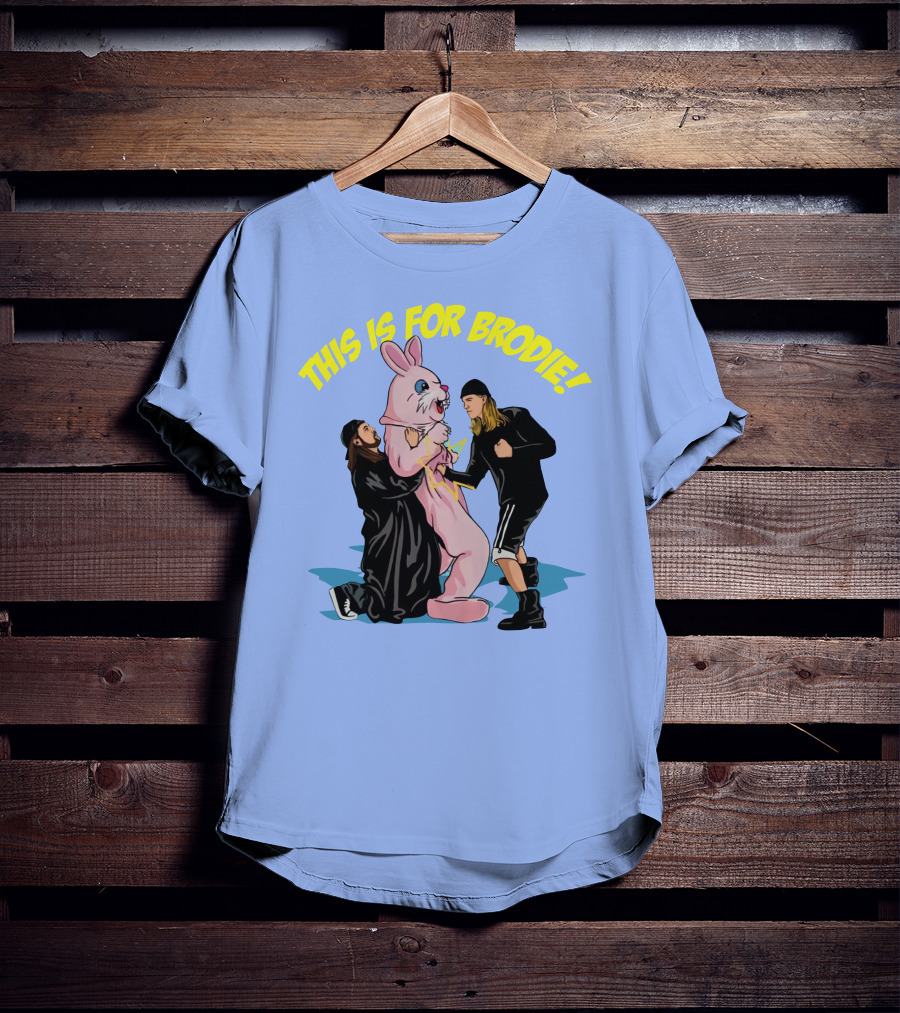 Kevin Smith This Is For Brodie Jay And Silent Bob Pink Bunny Drawing T-Shirt