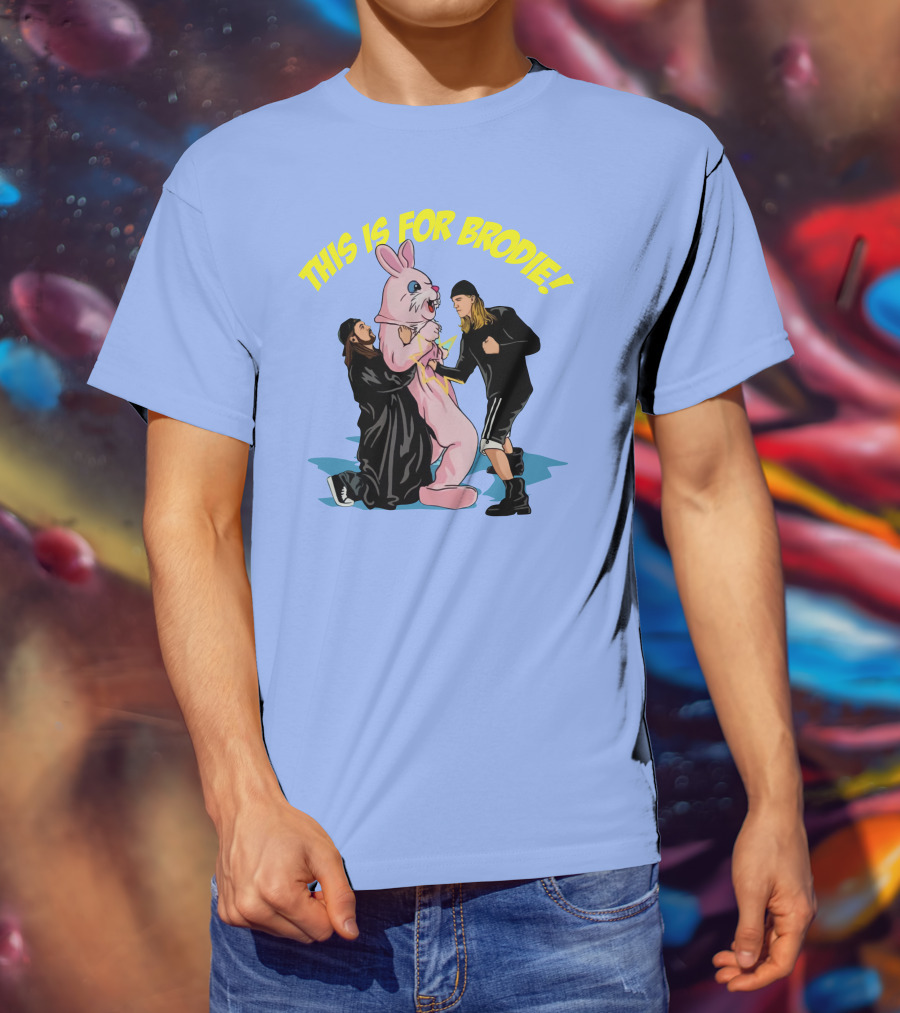 Kevin Smith This Is For Brodie Jay And Silent Bob Pink Bunny Drawing T-Shirt