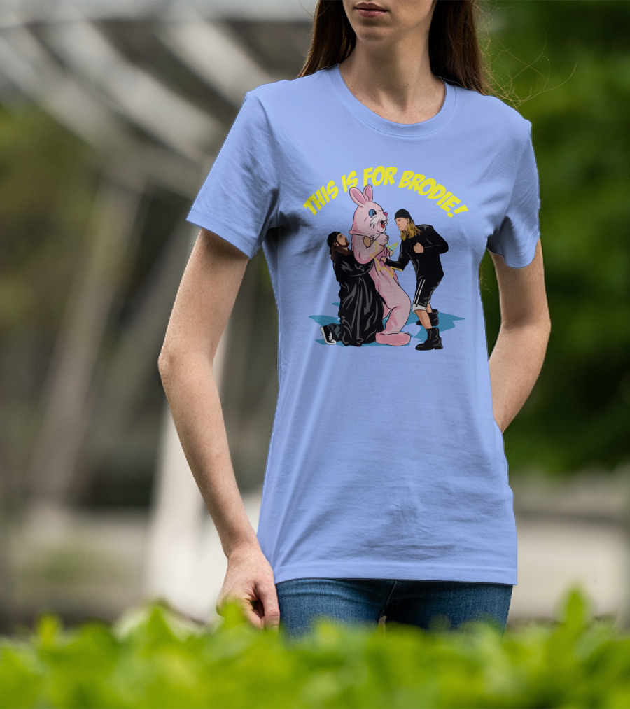 Kevin Smith This Is For Brodie Jay And Silent Bob Pink Bunny Drawing T-Shirt