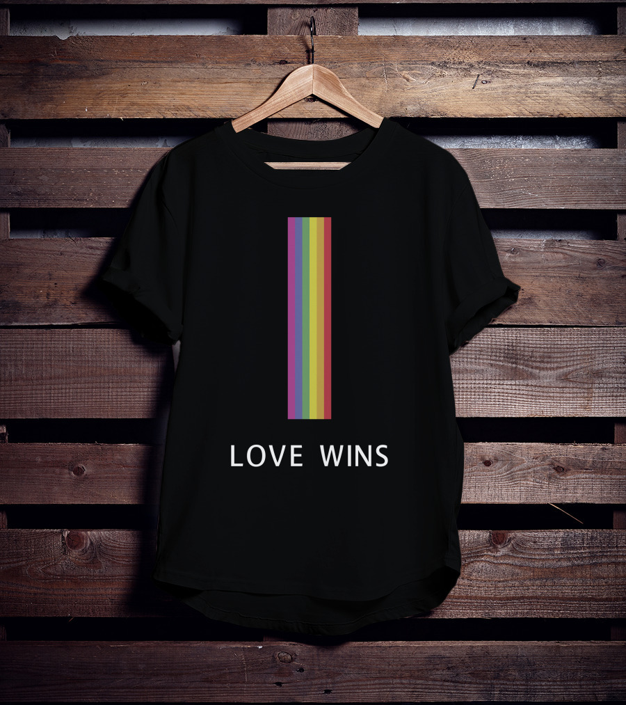 Love Wins Vertical Rainbow Pride T-Shirt