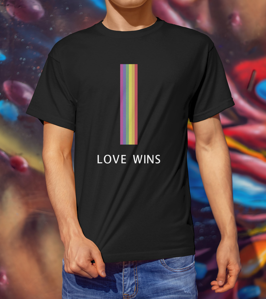Love Wins Vertical Rainbow Pride T-Shirt