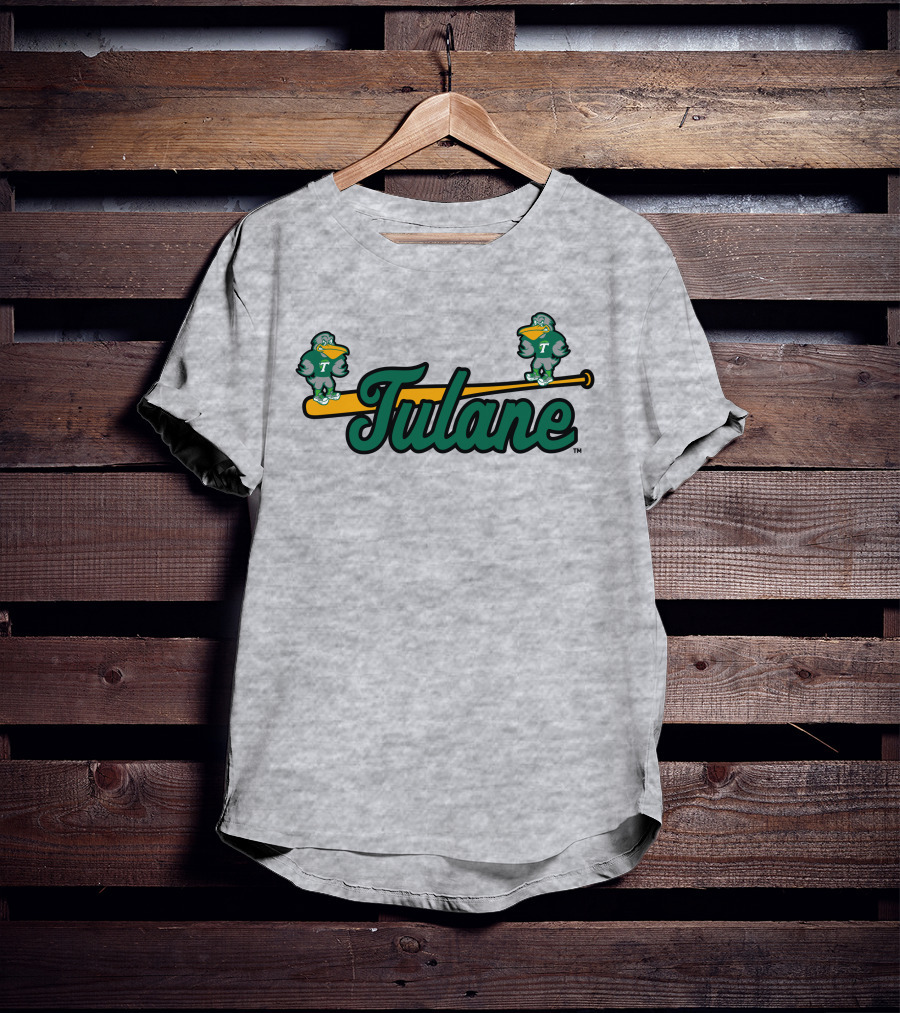Tulane Green Wave Baseball Bat Birds T-Shirt