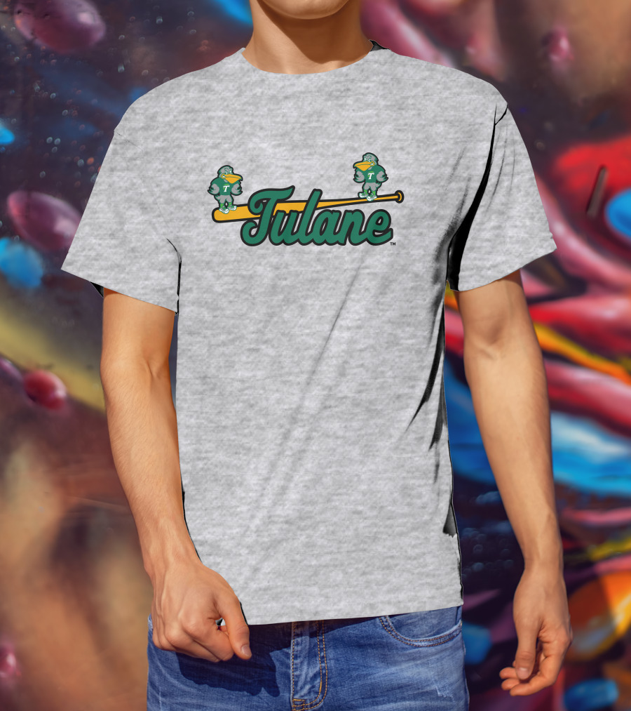 Tulane Green Wave Baseball Bat Birds T-Shirt
