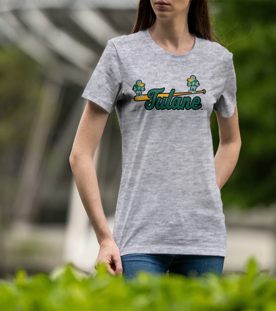 Tulane Green Wave Baseball Bat Birds T-Shirt