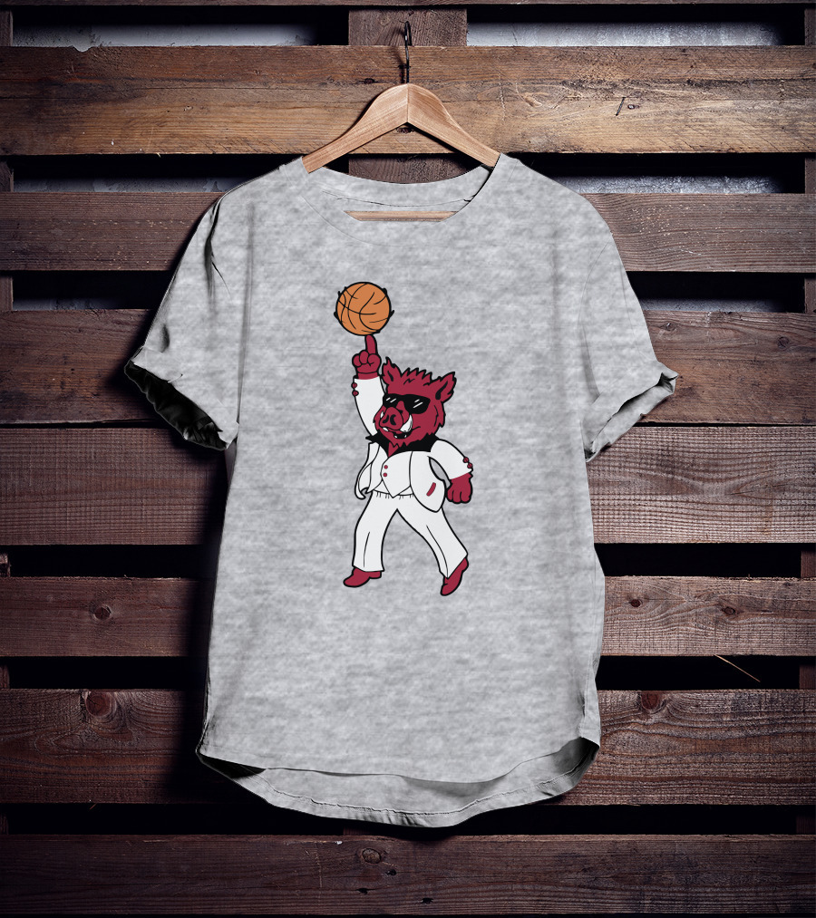 Arkansas The Ark Dancing Hog Disco Basketball T-Shirt