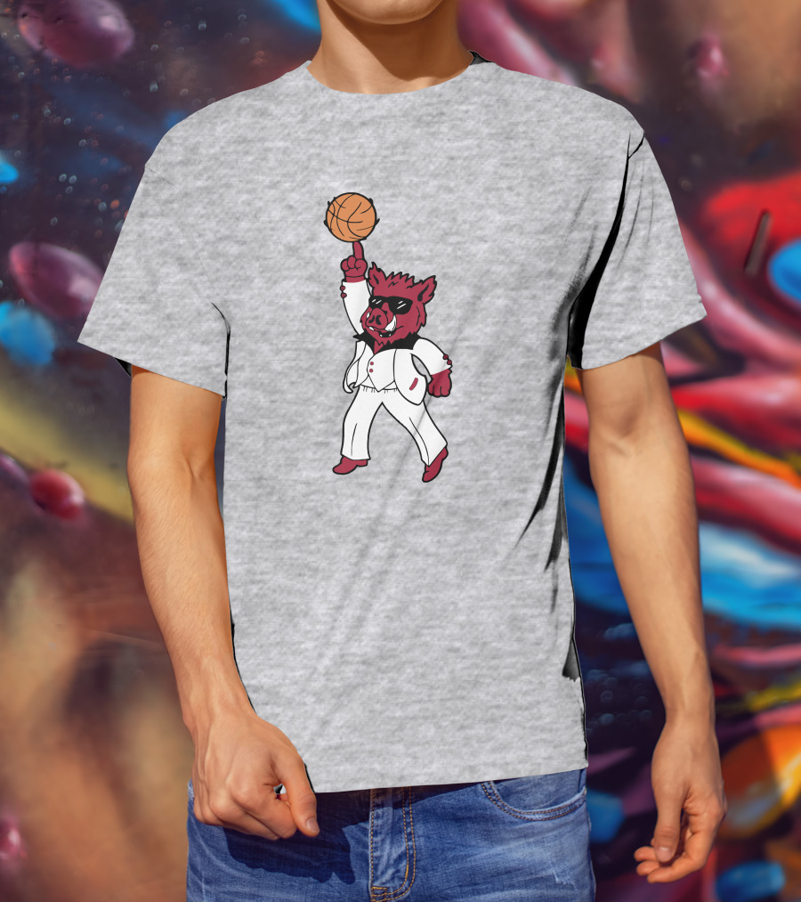 Arkansas The Ark Dancing Hog Disco Basketball T-Shirt