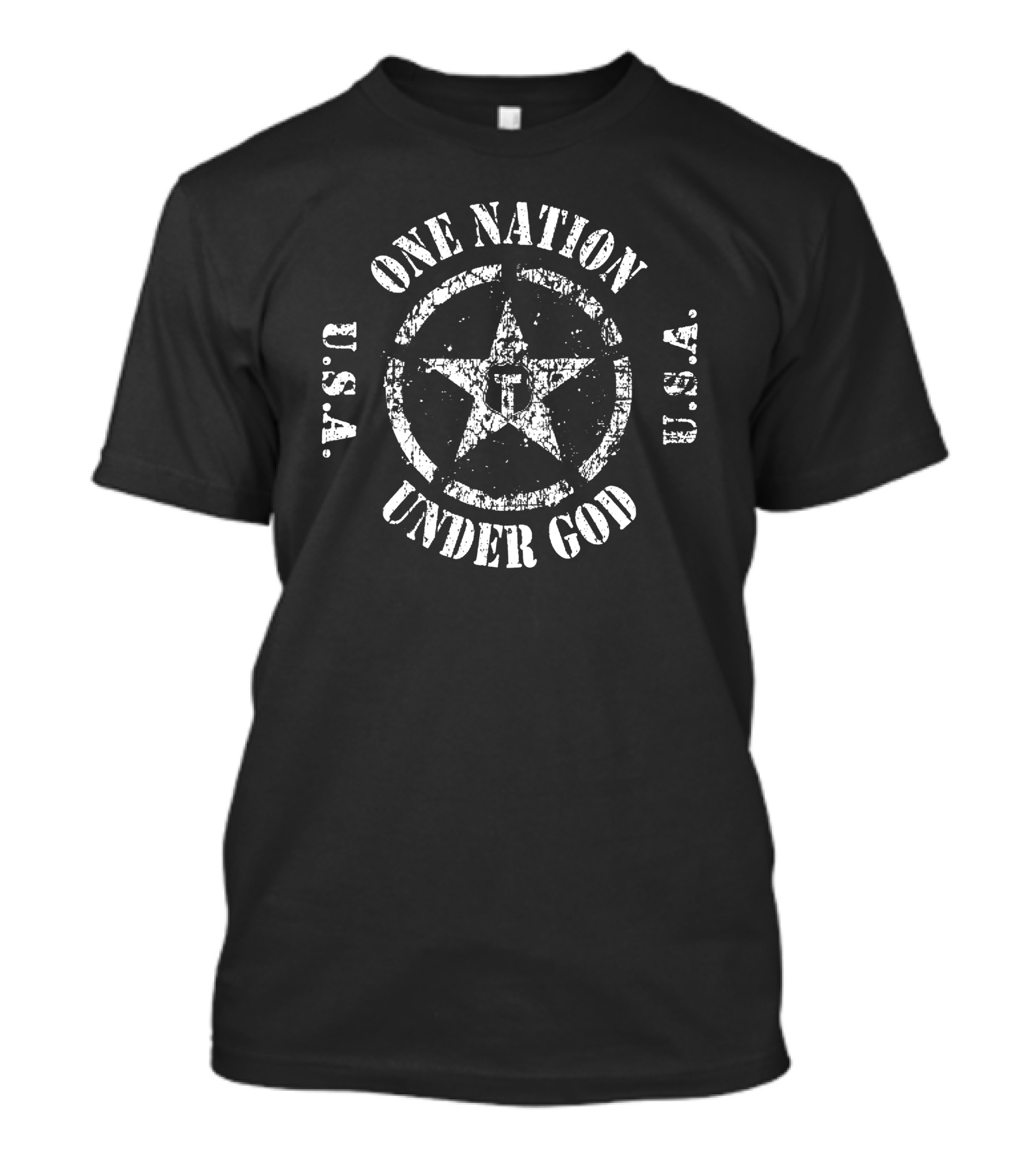 One Nation Under God Circle Star USA T-Shirt
