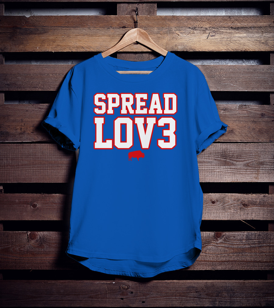 Spread Lov3 Buffalo Red Outline With Buffalo T-Shirt